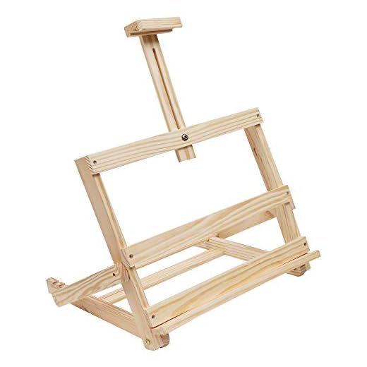 Kurtzy Caballete Plegable de Pintura - Caballete de Madera Portatil con Soporte para Lienzo Ajustable para Pintura - Madera de Haya Caballete de Escritorio para Artistas
