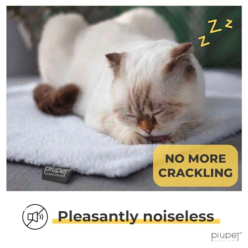 PiuPet® Self Heating Blanket for Cats I 60x45cm I Self heating cat mat without electricity I Cat blankets for indoor cats anti stress I Cat Blanket | Heated Cat Bed (White) - Image 5