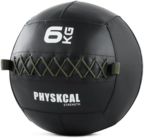PhysKcal Medizinbäll Wall Ball, Rutschfester Gewicht Bälle | Strukturierte, matte Oberfläche. Stoßabsorbierend & perfekt für HIIT-Workouts oder Krafttraining im Heimfitnessstudio