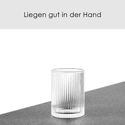 Hanseküche Zestaw 4 szklanek do long drinków, wysokie szklanki do long drinków, nadają się do mycia w zmywarce – szklanki do napojów, koktajli, szklanki, wody, soku, kawy mrożonej (250 ml)