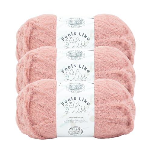 Image of Lion Brand Yarn Feels Like Bliss, Bulky Yarn for Knitting, Dusty Rose, 3 Pack