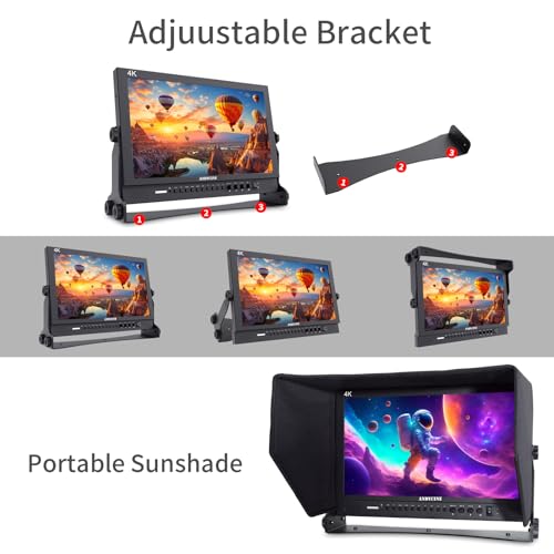 Image of ANDYCINE C173S 17.3 Inch 1920x1080 Resolution 4K HDMI 3G-SDI Input and Output Broadcast Production Monitor,Desktop Director's Monitor with YPbPr, Video