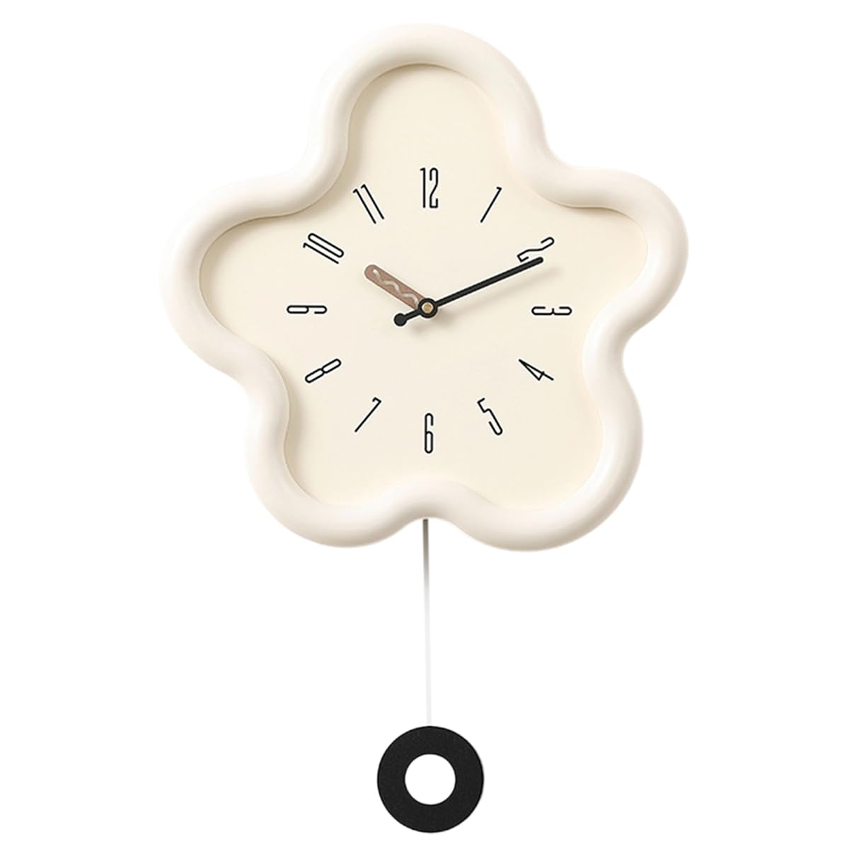 UDSKNV[KSL Minimalist Digital Wall Clock Cream Style Living Room Home Decoration Restaurant Swinging Clock Design A