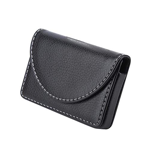 Porte-Cartes de Visite pour cartes de visite professionnelles, Nom du Titulaire Carte de Visite Portefeuille en Cuir Carte de Crédit Porte-Cas avec Shut Magnétique, Noir/Café (Couleur : Black) Cover