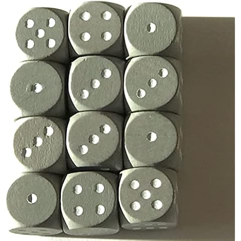 Spieltz Standard Wooden Dice, Grey with White Eyes Cover