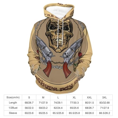 Sweatshirt à capuche manche longue au motif crâne rétro, confort doux S
