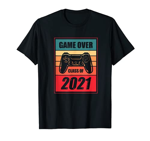 Clase de 2021 Graduación Gamer Senior Student Retro Vintage Camiseta