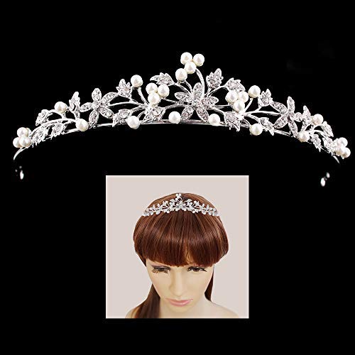 Rhinestone Pearl Tiaras and Crowns Headpieces For Women and flower girls Bridgerton Hair Accessories for Birthday Prom Wedding Princess Crown