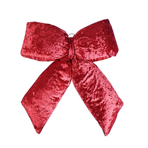 Red Velvet Bows for Christmas Tree Ornaments Plush Stuffed Bow for Christmas Tree Holiday Wedding Party Supplies(15''x20'') by Maclemon - Used condition - US$17.29