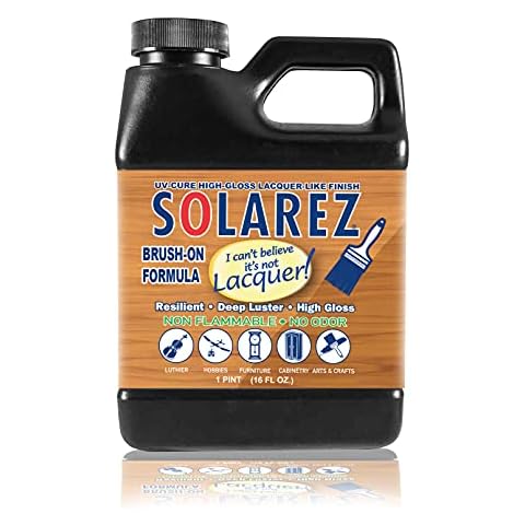 I Can’t Believe It’s Not Lacquer ~ Brush ON Formula (Pint) ~ Clear, UV Cure, eco-Friendly, Non-Yellowing, Perfect Sanding ~ Woodworking, Cabinetry, Furniture, Guitars, Pool/Spa, Kitchen, Hobby Cover