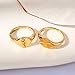 YeGieonr Non Tarnish Gold Rings for Women, Waterproof Gold Signet Ring, 18K Gold Plated Stackable Rings for Everyday Wear
