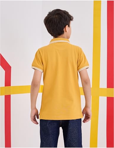 Image of Amazon Brand - Symbol Boys Cotton Rich Solid Polo Tshirt | Collar Tshirts | Half Sleeves | Plain-Regular Fit