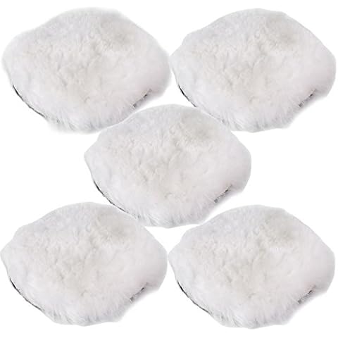 OxoxO 5"/125mm Wool Buffing Pad Polishing Buffer Soft Woolen Pad Set (5pcs) Cover
