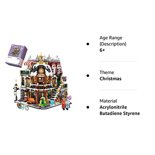 Loz Mini Bricks 1054 Christmas Coffee Shop Building Blocks Kit, 2506Pcs/Moc Modular House Model Building Set, Merry Christmas Toy Gifts Present For Adults 6+ Kids Boys Girls-Not Compatible With Lego #TOP6