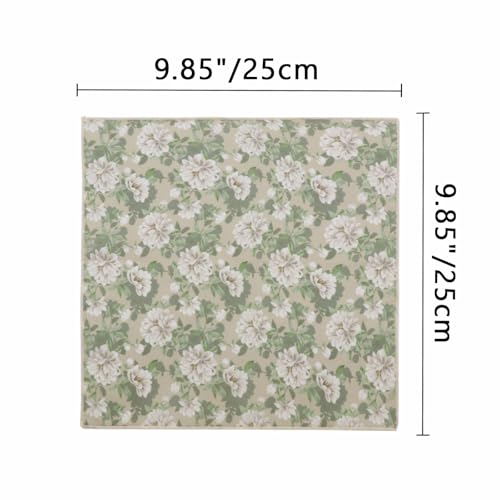 Image of Floral Pocket Squares for Men with Holder Printed Flower Mens Handkerchief Cotton Suit Pocket Hanky for Wedding
