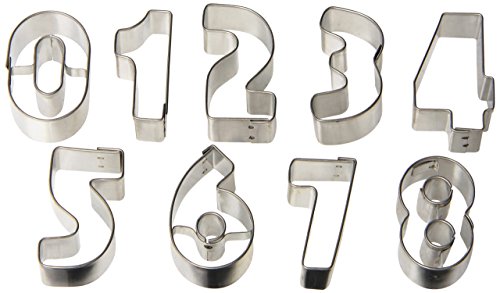 R&M International Mini Number Cookie Cutters, 9-Piece Set