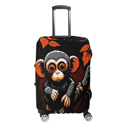 Monkey on Red Branch Luggage Cover Travel Suitcase Covers for Luggage Elastic Carry on Luggage Covers for Suitcase Tsa Approved Washable Luggage Sleeve Protector Fits 18-32 Inch L4