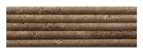 Noce Travertine Honed 3/4 X 12 Bullnose Liner - Standard Quality - Box Of 15 Pcs #TOP4