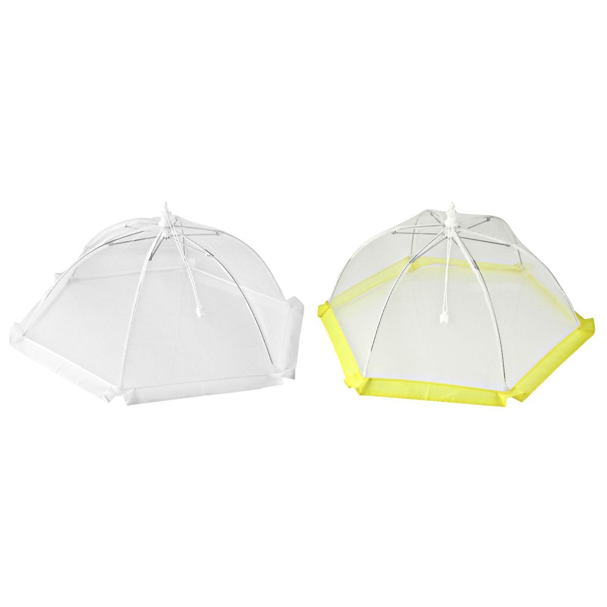 Fackelmann 44489 Cloche Alimentaire pour Corbeille à Fruits en Filet, Plastique, Blanc, Jaune, 46 cm