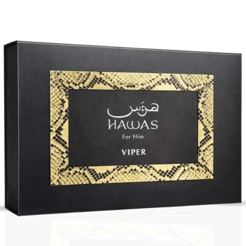 Image of RASASI Hawas Viper 3-Piece Perfume Gift Set Eau de Parfum Spray & Face, Beard Wash & Shower Gel 100ml (3.4 Oz)