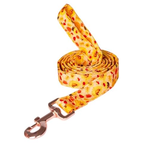 Tunkoo Premium Dog Leash with Sunflower Floral Pattern - Stylish, Sturdy, and Seasonal Pet Leash in Three Size Options Daily, Walking Puppy Leash, M Cover