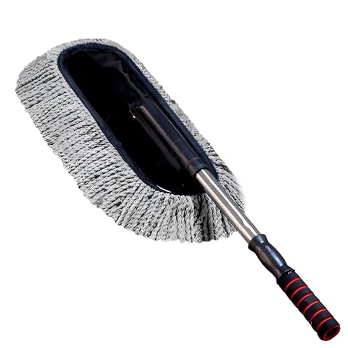 Banfluxion Microfiber Car Duster Car Dust Removal Tool with Adjustable Handle for Car Cleaning