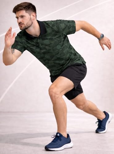 Image of Man Blue Printed Active Wear Sports T-Shirt
