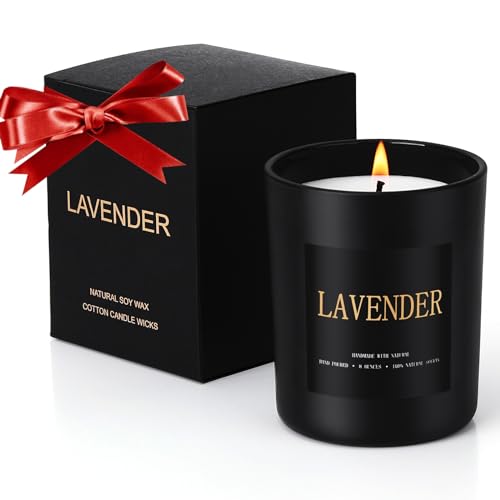 Scented Candles for Men | Home Scented Candles | 8 Oz - 45 Hour Burn Time 100% Soy Wax,Long Lasting Candles, Fall Candles, Christmas Candles Holiday Scented Candles-Black Lavender Candles for Home