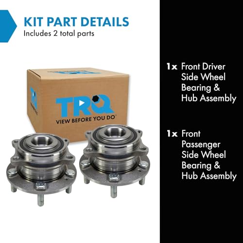 Image of TRQ Front Left and Right Wheel Bearing and Hub Assembly Set 2 Piece Compatible with 15-19 Hyundai Sonata 18-21 Tucson 21-22 Veloster N Manual Transmission 2016 Kia Optima LX EX LX 1.6T 17-21 Sportage