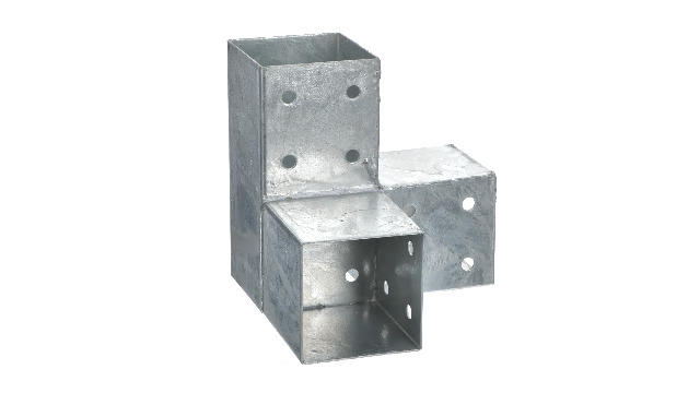 Angolo Per Palo In Legno 90x90 Mm - Connettore Metallico Per Costruzioni Giardino - Foto 11