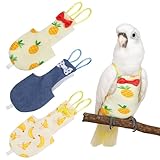 3Pcs Bird Diaper, Washable Bird Diaper, Reusable Flight Suit with Waterproof Inner for Pet Birds, Cute Diapers for Parrots Conure Cockatiel