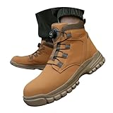 ANTIDÉRAPANT ET CONFORTABLE: La semelle extérieure des bottes de travail est en caoutchouc épais avec une bonne résistance à l'abrasion antidérapante, la texture spéciale du fond assure une forte adhérence. L'utilisation de matériaux légers vous apporte une sensation de confort et de légèreté. Assure la sécurité du travail et le confort de la marche.