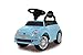 Jamara 460327 - Push-Car Fiat 500 blu – Bagagliaio sotto il sedile, Maniglia per spinta e sostegno, Clacson, Protezione da ribaltamento