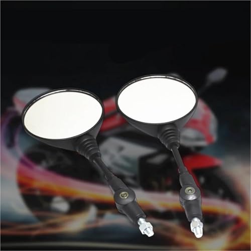 Espejo retrovisor anticaída con cristal redondo lateral y soporte plegable de moto 7