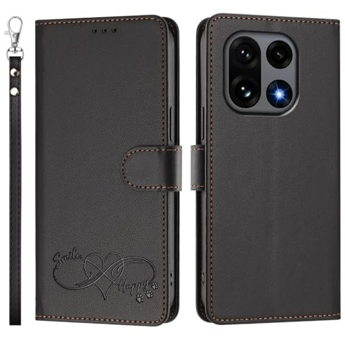 Étui Motorola Edge 50 Fusion 5G housse portefeuille en cuir noir à rabat