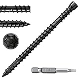 FMhotu #10 x 1-7/8' Hidden Deck Screws, 350Pcs Star Drive Countersunk Wood Screws, Rust Resistant Timber Screws, T15 Star Bit Included, Black