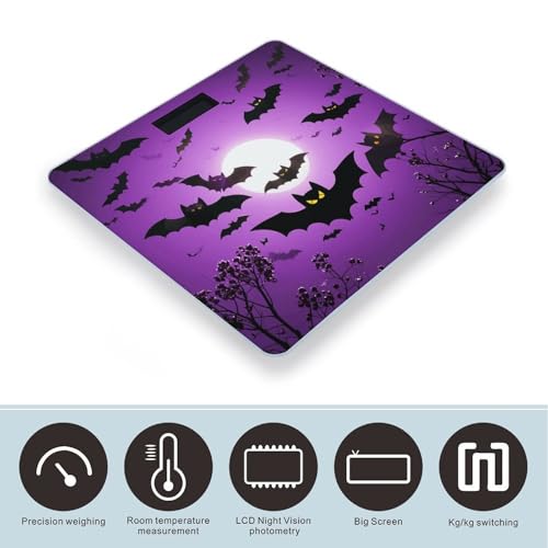Balanza Digital de Baño Smart Halloween Purple Bats miniatura 3