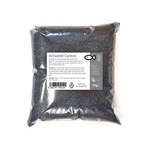 Intralabs Activated Carbon Water Filter Media, Ultra Porous Small Stone, Black, 1kg Cover