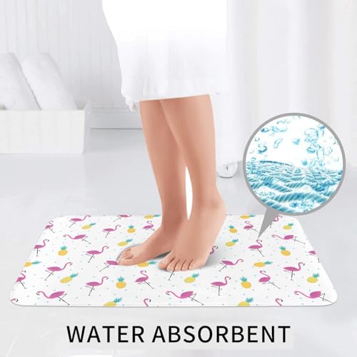 Alfombras de baño de flamenco de 3 piezas para decorar su suelo con estilo tropical alegre 7
