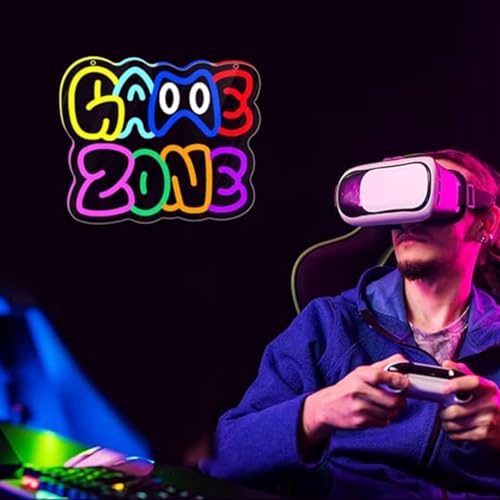 Image of LED Game Sign Game Zone Neon Signs Gaming Room Wall Art Decor Man Cave Lights Signs Gamer Home Bedroom Decoration USB Powered Brightness Adjustable