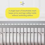 BreathableBaby Breathable Mesh Liner for Full-Size Cribs, Classic 3mm Mesh, Gray Chevron (Size 4FS Covers 3 or 4 Sides)