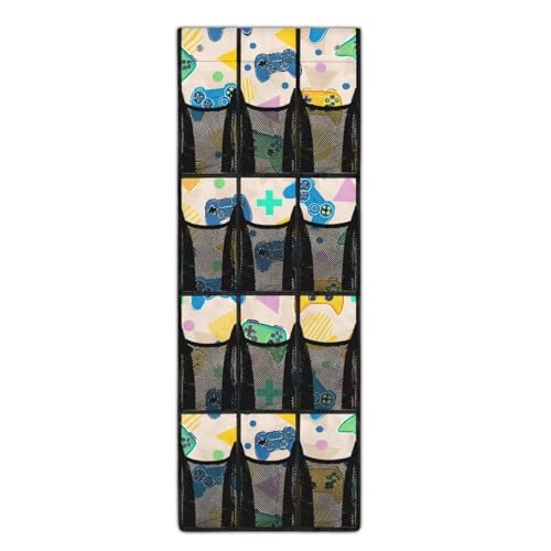 Generic Colorful Game Console Behind The Door Storage Waterproof Over Door Laundry Room Storage Organizer Having Multiple Independent Pockets and Compartments to Store A Variety of Items