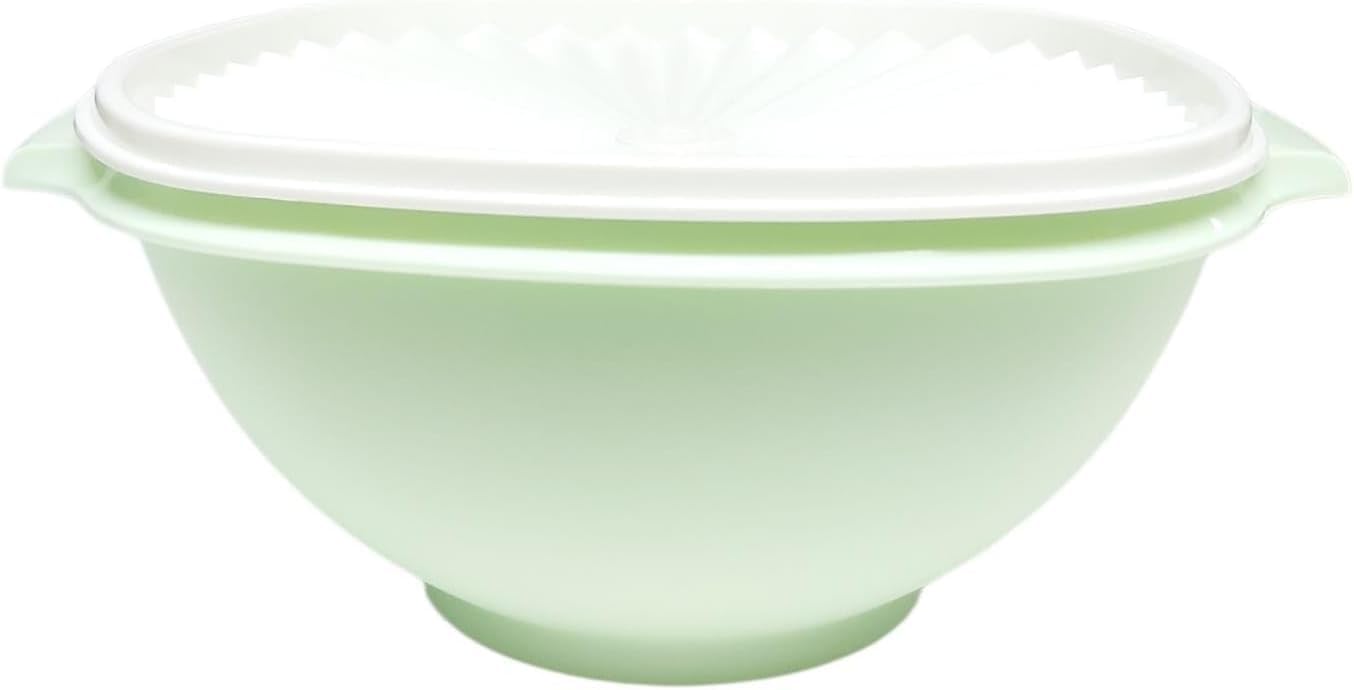 Tupperware Wonderlier Sonnenschüssel 2,8 Liter mit Deckel – Salatschüssel Frischhalteschüssel Rührschüssel luftdicht – Mintgrün mit weißem Deckel