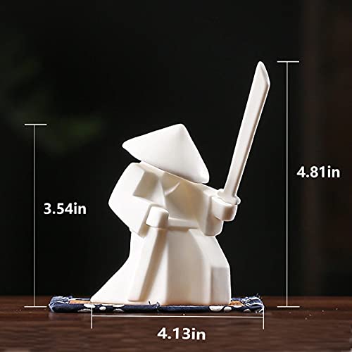 Lyart Tea Pet Warrior Statue Figurine Tea Ornament Accessories Cute Kung Fu Tea Decoration Gift For Tearoom Home Office Children's Day Gift For Tea Lover (White1 And White2) #TOP1