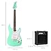 Best Choice Products 39in Full Size Beginner Electric Guitar Starter Kit w/Case, Strap, 10W Amp, Strings, Pick, Tremolo Bar - SoCal Green