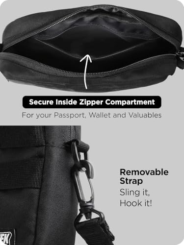 SUPERVEK Messenger Bag for Men Women - Durable Molle Tactical Webbing - Crossbody Shoulder Organizer Messanger Bags - Minimalist Compact Streetwear Urban Travel - Unisex Mens Sling Bag (Black) - image 7