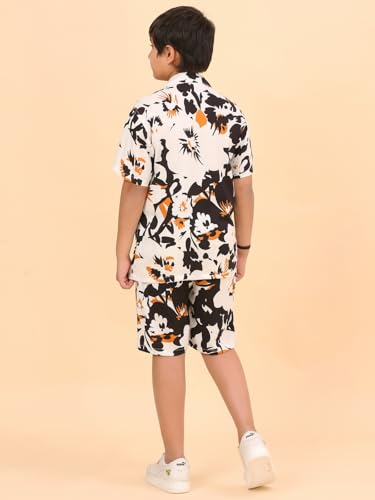 Image of Ninos Dreams Boys Cotton Rayon Halfsleeves Coord Set with Shirt & Shorts /Boys Vacation wear /boys co ord set /Boys Tropical print Shirt & Shorts set /Boys Clothing Set