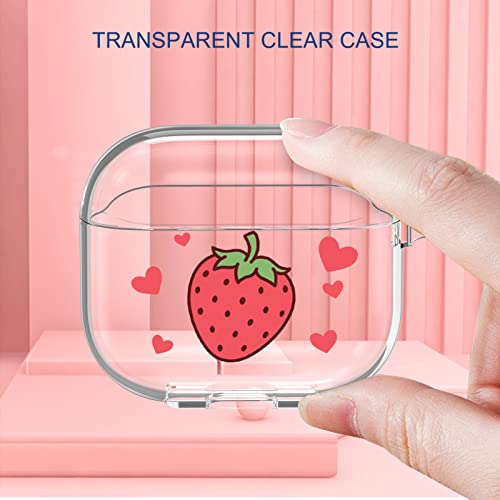 Lsl Compatible With Airpods 3 Case Clear Cute Red Strawberry Soft Silicon Flexible Skin Protective Shockproof Cover With Wrist Lanyard For Airpods 3Rd Generation Charging Case For Women Girls #TOP1