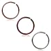 Ruifan 20G Round Ends Stainless Steel Body Jewelry Piercing Nose Hoop Ring 6mm 3PCS (Mix Color 2#)