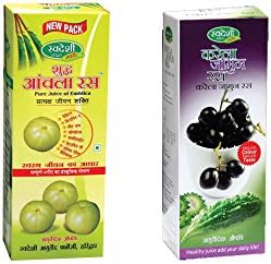 Swadeshi Karela-Jamun Ras - 500ml + Shudh Amla Ras - 500ml Combo Pack